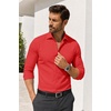 image:imageCOOFANDY Mens Muscle Fit Dress Shirts Stretch Long Sleeve Button Down ShirtRed