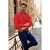 image:imageCOOFANDY Mens Muscle Fit Dress Shirts Stretch Long Sleeve Button Down ShirtRed