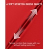 image:imageCOOFANDY Mens Muscle Fit Dress Shirts Stretch Long Sleeve Button Down ShirtRed