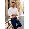 image:imageCOOFANDY Mens Muscle Fit Dress Shirts Stretch Long Sleeve Button Down ShirtWhite