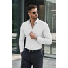 image:imageCOOFANDY Mens Muscle Fit Dress Shirts Stretch Long Sleeve Button Down ShirtWhite