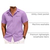 image:imageCOOFANDY Mens Short Sleeve Casual Shirt Summer Button Down Shirt Travel Vacation Shirt