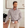 image:imageCOOFANDY Mens Wrinkle Free Plaid Dress Shirt Long Sleeve Button Down Shirt02khaki Plaid