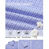 image:imageCOOFANDY Mens Wrinkle Free Plaid Dress Shirt Long Sleeve Button Down Shirt04blue Plaid