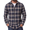 image:imageCOOFANDY Mens Flannel Shirts Long Sleeve Plaid Button Down Shirts CasualNavy Tan Plaid