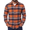 image:imageCOOFANDY Mens Flannel Shirts Long Sleeve Plaid Button Down Shirts CasualOrange Blue