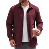 image:imageCOOFANDY Mens Lightweight Button Down Shirt Jacket Casual Shacket OvershirtWine Red