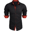 image:imageCOOFANDY Mens Long Sleeve Dress Shirts Untucked Business Casual ShirtsBlack
