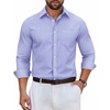 image:imageCOOFANDY Mens Wrinkle Free Plaid Dress Shirt Long Sleeve Button Down Shirt04blue Plaid