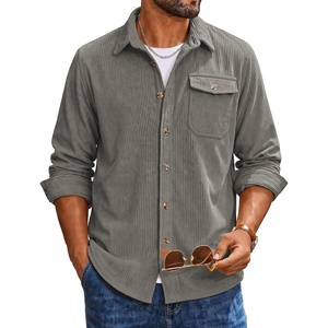 image:imageCOOFANDY Mens Corduroy Shirt Long Sleeve Button Down Casual Shirts JacketGray Green