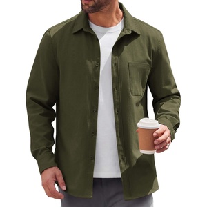 image:imageCOOFANDY Mens Lightweight Button Down Shirt Jacket Casual Shacket OvershirtArmy Green