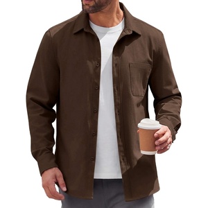 image:imageCOOFANDY Mens Lightweight Button Down Shirt Jacket Casual Shacket OvershirtBrown