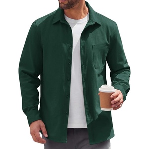 image:imageCOOFANDY Mens Lightweight Button Down Shirt Jacket Casual Shacket OvershirtGreen