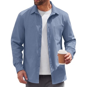 image:imageCOOFANDY Mens Lightweight Button Down Shirt Jacket Casual Shacket OvershirtLight Blue