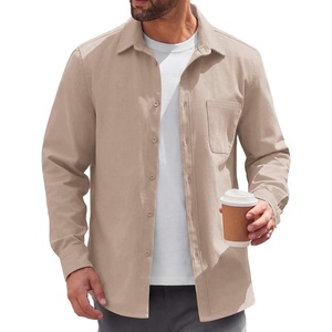 image:imageCOOFANDY Mens Lightweight Button Down Shirt Jacket Casual Shacket OvershirtLight Khaki