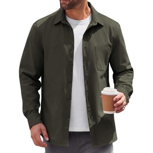image:imageCOOFANDY Mens Lightweight Button Down Shirt Jacket Casual Shacket OvershirtOlive Green