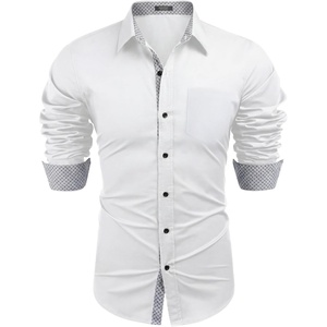 image:imageCOOFANDY Mens Long Sleeve Dress Shirts Untucked Business Casual ShirtsWhite