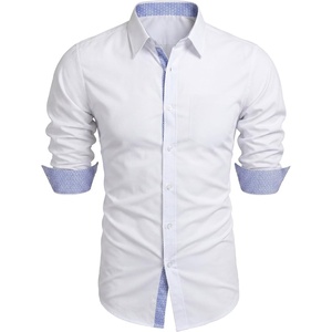 image:imageCOOFANDY Mens Long Sleeve Dress Shirts Untucked Business Casual ShirtsWhiteblack