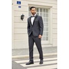 image:imageCOOFANDY Mens 2 Piece Suit One Button Tuxedo Jacket Dress Pants OutfitDeep Grey