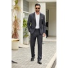 image:imageCOOFANDY Mens 2 Piece Suit One Button Tuxedo Jacket Dress Pants OutfitDeep Grey