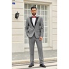 image:imageCOOFANDY Mens 2 Piece Suit One Button Tuxedo Jacket Dress Pants OutfitLight Grey