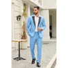 image:imageCOOFANDY Mens 2 Piece Suit One Button Tuxedo Jacket Dress Pants OutfitSky Blue