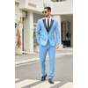 image:imageCOOFANDY Mens 2 Piece Suit One Button Tuxedo Jacket Dress Pants OutfitSky Blue