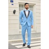image:imageCOOFANDY Mens 2 Piece Suit One Button Tuxedo Jacket Dress Pants OutfitSky Blue