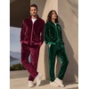 image:imageCOOFANDY Mens 2 Piece Velour Tracksuit Full Zip Jackets Pants Velvet Jogging Suits Sweatsuit SetEvergreen