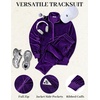 image:imageCOOFANDY Mens 2 Piece Velour Tracksuit Full Zip Jackets Pants Velvet Jogging Suits Sweatsuit SetLight Purple