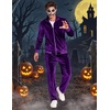 image:imageCOOFANDY Mens 2 Piece Velour Tracksuit Full Zip Jackets Pants Velvet Jogging Suits Sweatsuit SetLight Purple