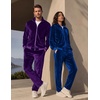 image:imageCOOFANDY Mens 2 Piece Velour Tracksuit Full Zip Jackets Pants Velvet Jogging Suits Sweatsuit SetSky Blue