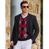 image:imageCOOFANDY Mens Casual V Neck Sweater Knit Slim Fit Long Sleeve Pullover TopBlackred
