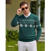 image:imageCOOFANDY Mens Casual V Neck Sweater Knit Slim Fit Long Sleeve Pullover TopGreenwhite