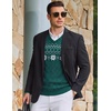 image:imageCOOFANDY Mens Casual V Neck Sweater Knit Slim Fit Long Sleeve Pullover TopGreenwhite