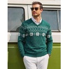 image:imageCOOFANDY Mens Casual V Neck Sweater Knit Slim Fit Long Sleeve Pullover TopGreenwhite