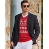 image:imageCOOFANDY Mens Casual V Neck Sweater Knit Slim Fit Long Sleeve Pullover TopRedwhite