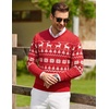 image:imageCOOFANDY Mens Casual V Neck Sweater Knit Slim Fit Long Sleeve Pullover TopRedwhite