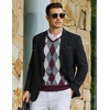 image:imageCOOFANDY Mens Casual V Neck Sweater Knit Slim Fit Long Sleeve Pullover TopWine Redwhite