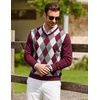 image:imageCOOFANDY Mens Casual V Neck Sweater Knit Slim Fit Long Sleeve Pullover TopWine Redwhite