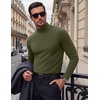 image:imageCOOFANDY Mens Slim Fit Mock Turtleneck T Shirt Casual Basic Knitted Long Sleeve Pullover SweaterArmy Green