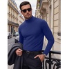 image:imageCOOFANDY Mens Slim Fit Mock Turtleneck T Shirt Casual Basic Knitted Long Sleeve Pullover SweaterDeep Blue