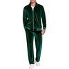 image:imageCOOFANDY Mens 2 Piece Velour Tracksuit Full Zip Jackets Pants Velvet Jogging Suits Sweatsuit SetEvergreen