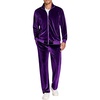 image:imageCOOFANDY Mens 2 Piece Velour Tracksuit Full Zip Jackets Pants Velvet Jogging Suits Sweatsuit SetLight Purple