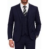 image:imageCOOFANDY Mens 3 Pieces Suits Classic Fit 2 Buttons Dress Suit Set Wedding Business Dinner Prom Jacket Vest PantsDark Blue