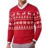image:imageCOOFANDY Mens Casual V Neck Sweater Knit Slim Fit Long Sleeve Pullover TopRedwhite