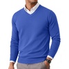 image:imageCOOFANDY Mens Casual V Neck Sweater Knit Slim Fit Long Sleeve Pullover TopRoyal Blue
