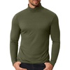 image:imageCOOFANDY Mens Slim Fit Mock Turtleneck T Shirt Casual Basic Knitted Long Sleeve Pullover SweaterArmy Green