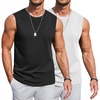 image:imageCOOFANDY Mens Workout Tank Tops Cotton 3 Pack Soft Gym Muscle Shirt Sleeveless Classic T ShirtsBlackWhite