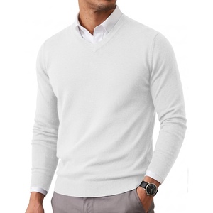 image:imageCOOFANDY Mens Casual V Neck Sweater Knit Slim Fit Long Sleeve Pullover TopWhite